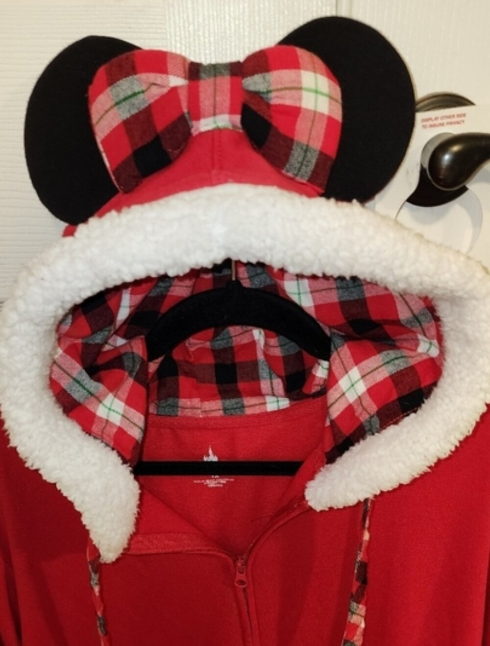 RED, WHITE AND BLACK DISNEY MINI MOUSE CHRISTMAS HOODIE